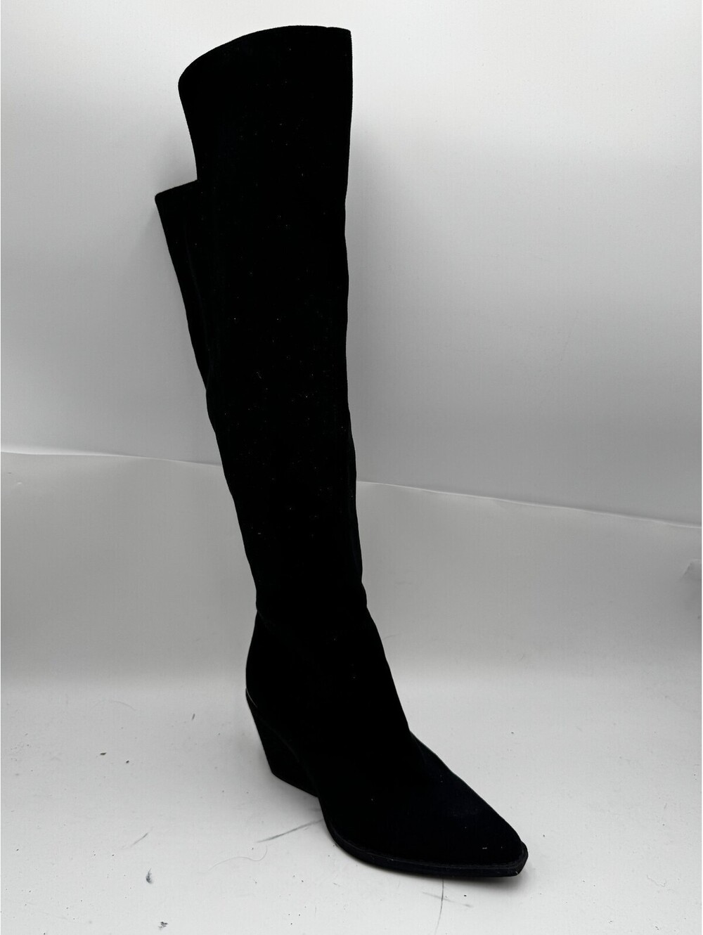 Zodiac Ronson Women's Riding Boots 7.5 Black Suede Over The Knee Heeled Boots
